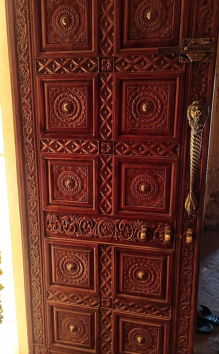 Carved Wooden Gates at Vinodi Lal Ji Temple